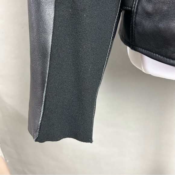 Michael Kors Leather Moto Jacket Black Zip Biker Goth - Picture 10 of 14